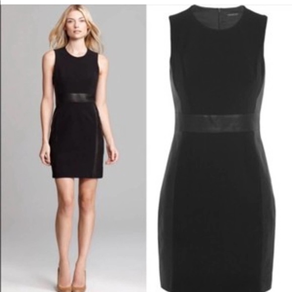 Theory Taline C Lambskin Leather Panel Dress - 00 - Picture 7 of 8